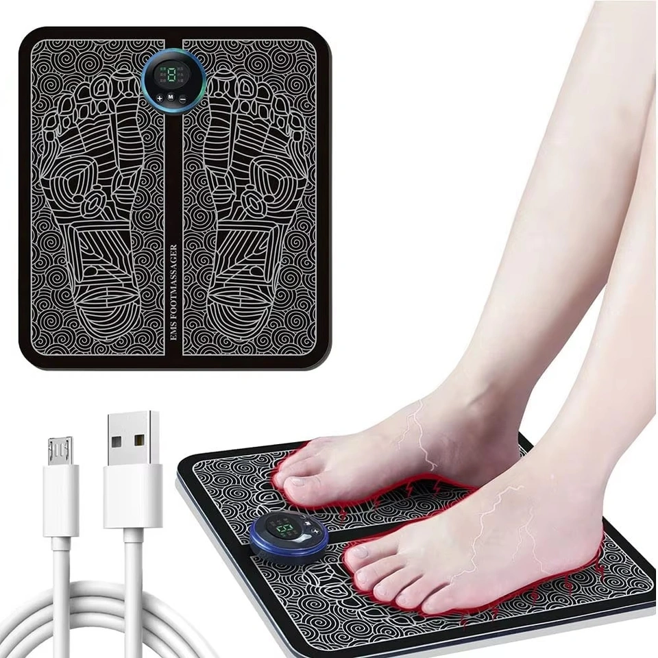 Electric EMS Foot Massager Mat - পোর্টেবল ফোল্ডেবল ফুট ম্যাসেজার প্যাড | রক্ত সঞ্চালন ও পায়ের ব্যথা দূর করার আধুনিক সমাধান